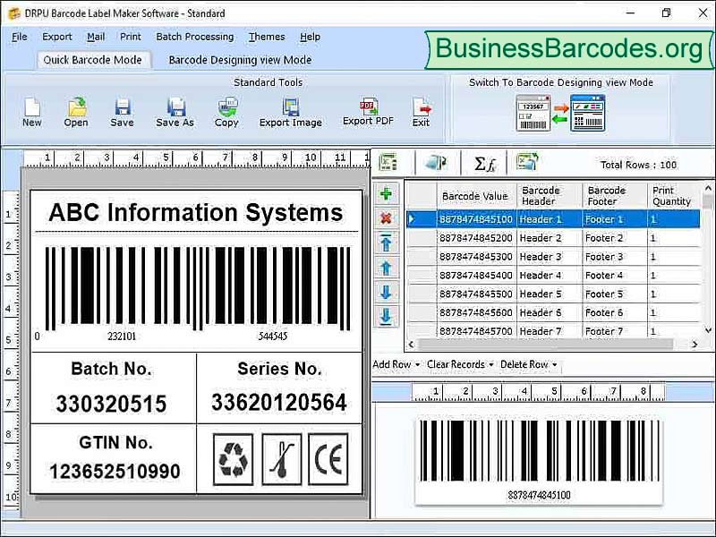 Barcode Generate screen shot