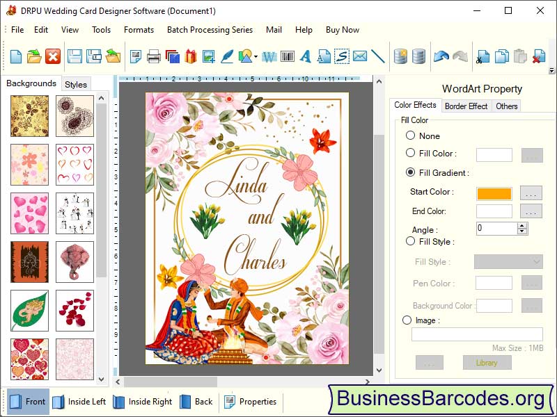Screenshot of Wedding Card Maker