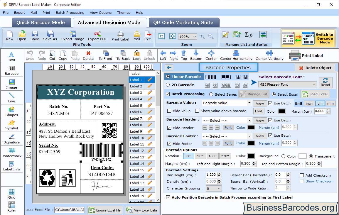 Barcode Properties