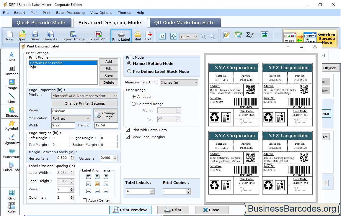 Choose Printing Mode Option