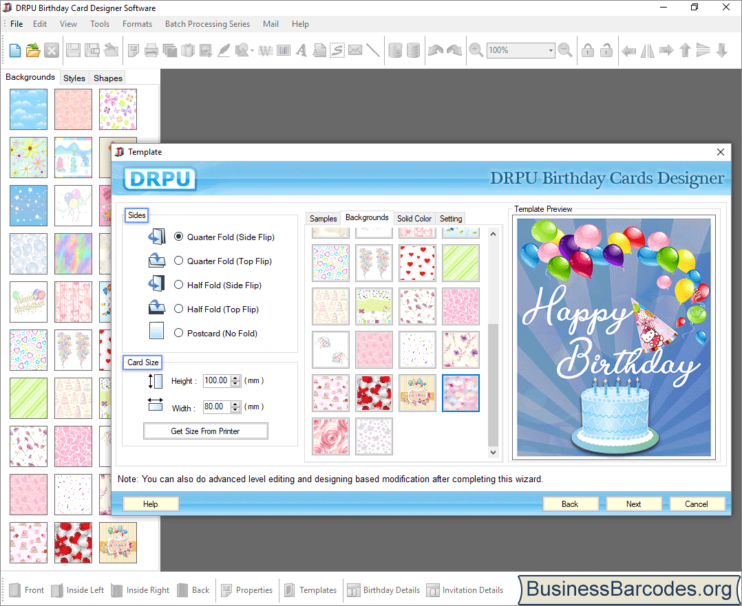 birthday card design screenshots