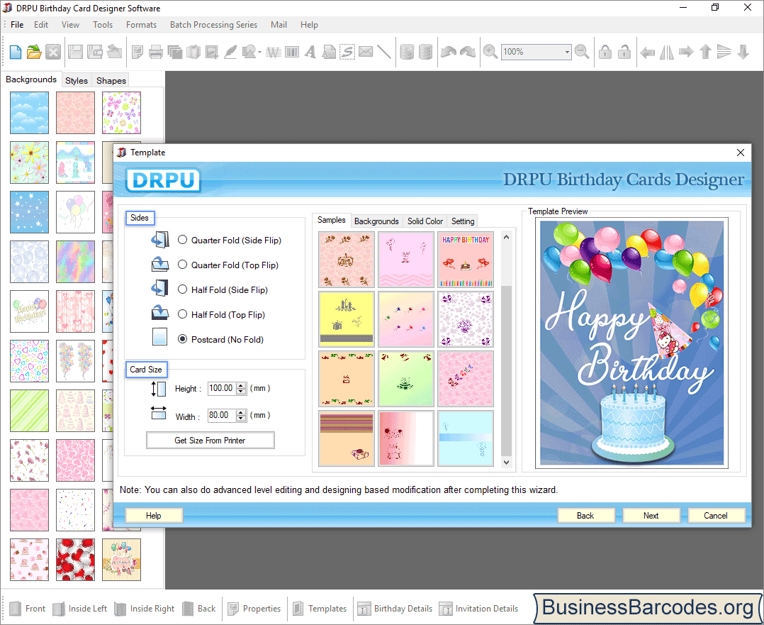 birthday card design screenshots