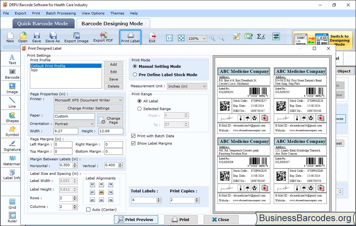 Choose Print Mode Option