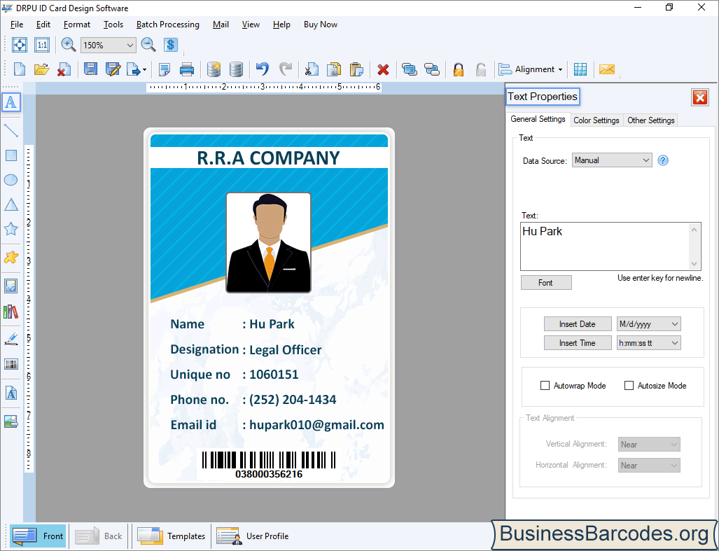 Id card design screenshots to know the designing procedure of id cards