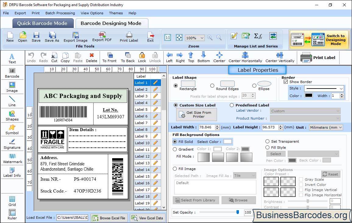 Packaging, Supply & Distribution Industry Barcode Software