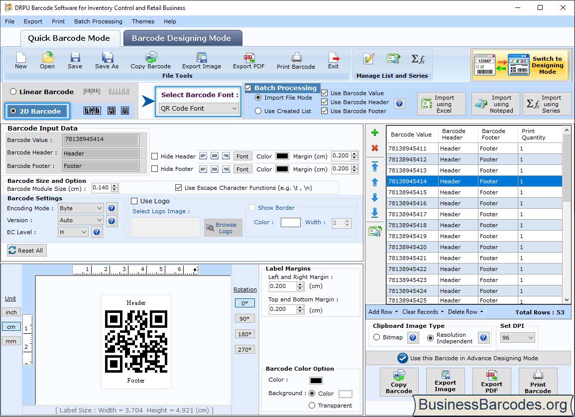 Inventory Control and Retail Business Barcode Software