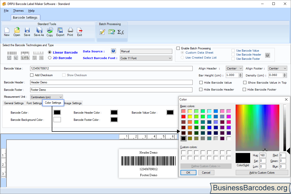 Screenshots of Barcodes Standard Edition shows how to print multiple