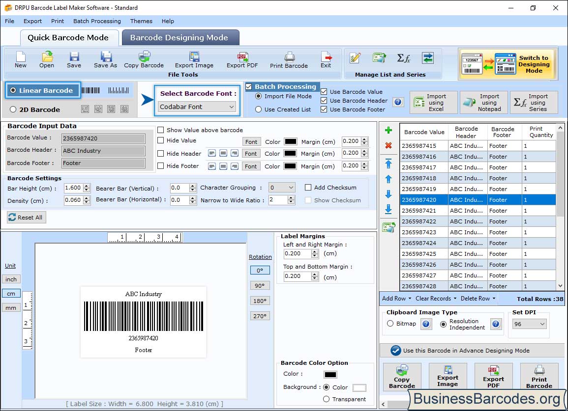 Barcode Software - Standard Edition