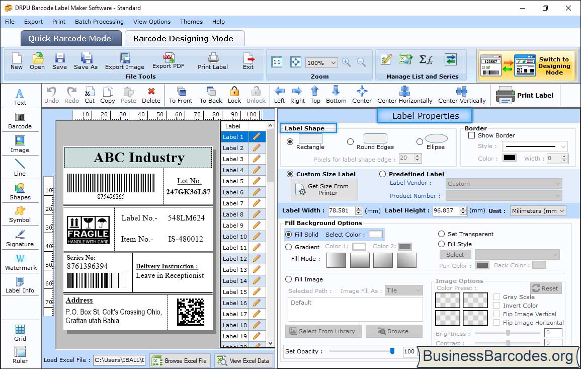 Label Properties