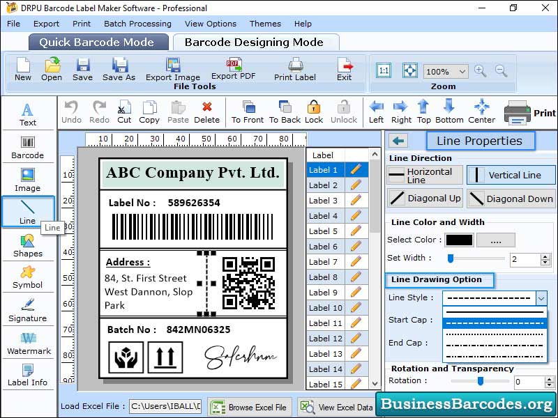 Screenshot of Business Barcode Generator