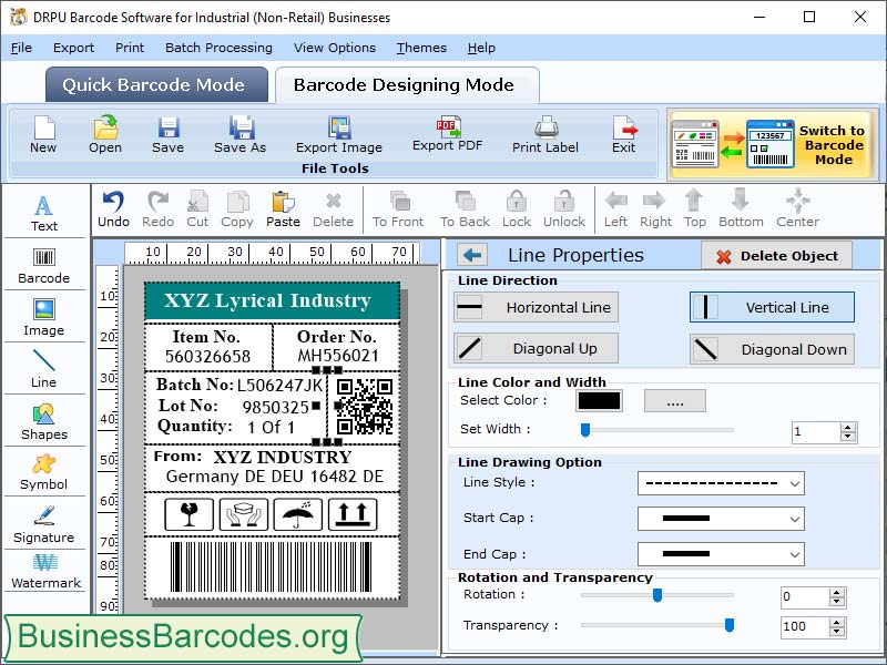 Screenshot of Warehousing Barcode Maker Software