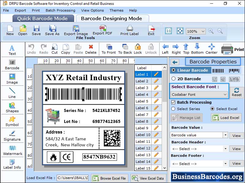 Windows 7 Retail Barcodes Designing Software 3.9 full