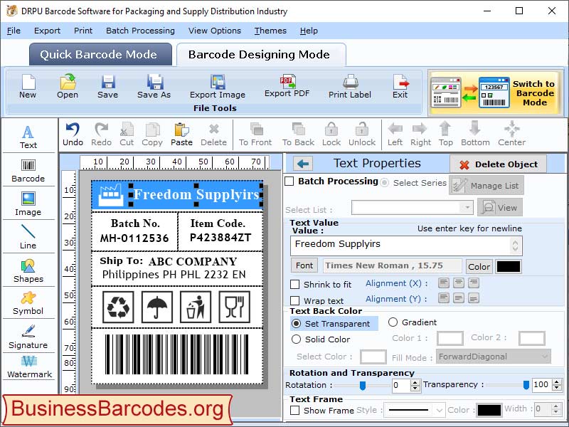 Packaging Barcodes Generator Tool Windows 11 download